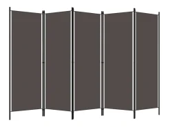 Biombo divisor de 5 paneles gris antracita 250x180 cm ES377573
