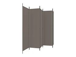 Biombo divisor de 5 paneles de tela gris antracita 250x220 cm ES201364