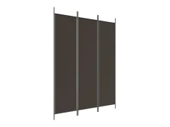 Biombo divisor de 3 paneles de tela marrón 150x200 cm ES427057