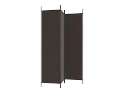 Biombo divisor de 3 paneles de tela marrón 150x200 cm ES427057