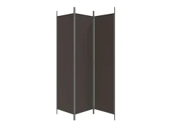 Biombo divisor de 3 paneles de tela marrón 150x200 cm ES427057