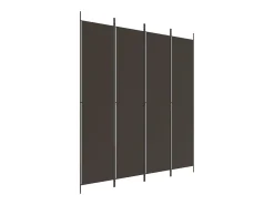 Biombo divisor de 4 paneles de tela marrón 200x220 cm ES400565