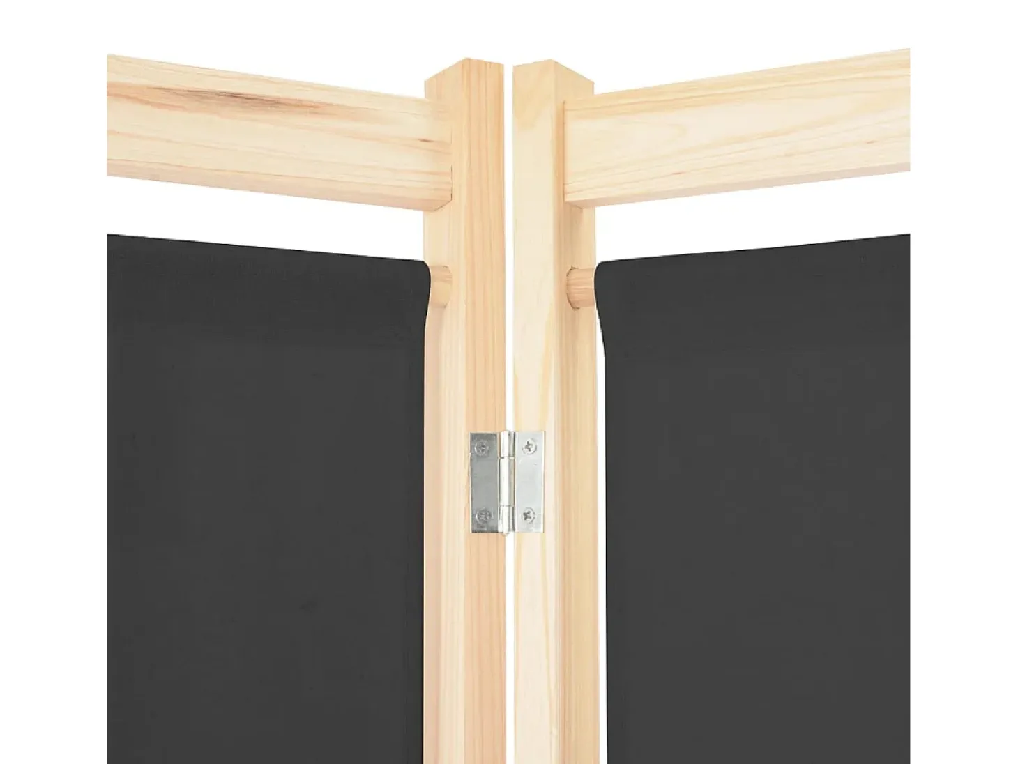 Biombo divisor de 4 paneles de tela gris 160x170x4 cm ES754646