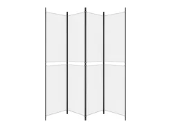 Biombo divisor de 4 paneles de tela blanco 200x220 cm ES658641