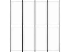 Biombo divisor de 4 paneles de tela blanco 200x220 cm ES658641