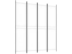 Biombo divisor de 4 paneles de tela blanco 200x220 cm ES658641