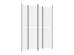 Biombo divisor de 4 paneles de tela blanco 200x220 cm ES658641