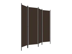 Biombo divisor de 4 paneles marrón 200x180 cm ES811719