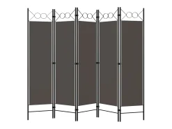 Biombo divisor de 5 paneles gris antracita 200x180 cm ES638366
