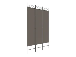 Biombo divisor de 3 paneles de tela gris antracita 120x220 cm ES913076
