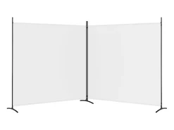 Biombo divisor de 2 paneles de tela blanco 348x180 cm ES190945