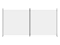 Biombo divisor de 2 paneles de tela blanco 348x180 cm ES190945