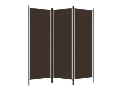 Biombo divisor de 3 paneles marrón 150x180 cm ES209823