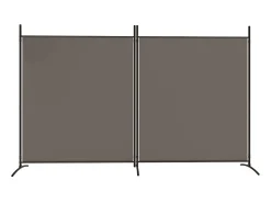 Biombo divisor de 2 paneles de tela gris antracita 348x180 cm ES674744