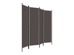 Biombo divisor de 4 paneles gris antracita 200x180 cm ES453793