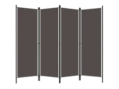 Biombo divisor de 4 paneles gris antracita 200x180 cm ES453793