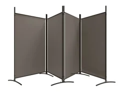 Biombo divisor de 4 paneles de tela gris antracita 346x180 cm ES275685