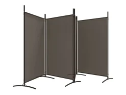 Biombo divisor de 4 paneles de tela gris antracita 346x180 cm ES275685