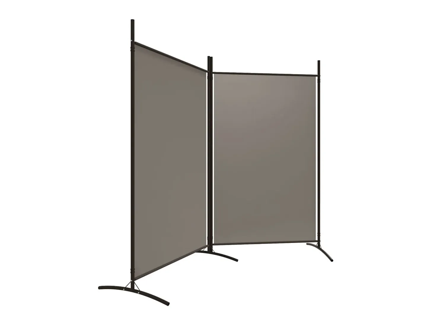 Biombo divisor de 2 paneles de tela gris antracita 175x180 cm ES423676