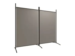 Biombo divisor de 2 paneles de tela gris antracita 175x180 cm ES423676