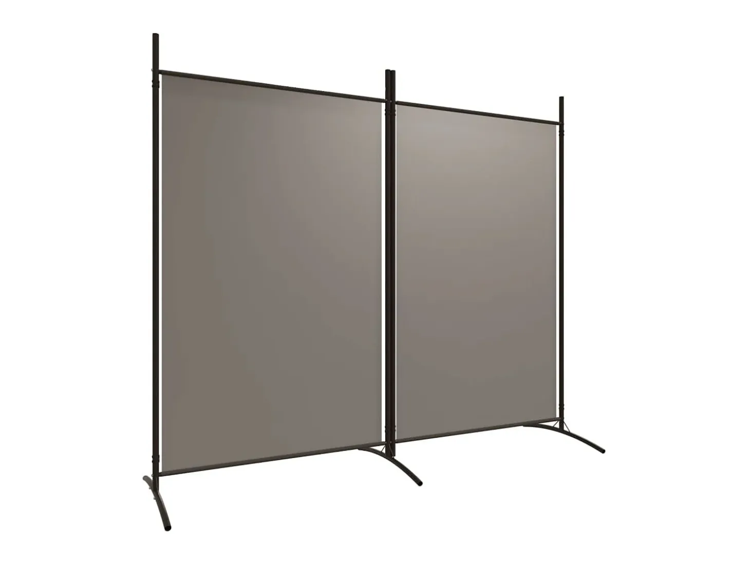 Biombo divisor de 2 paneles de tela gris antracita 175x180 cm ES423676