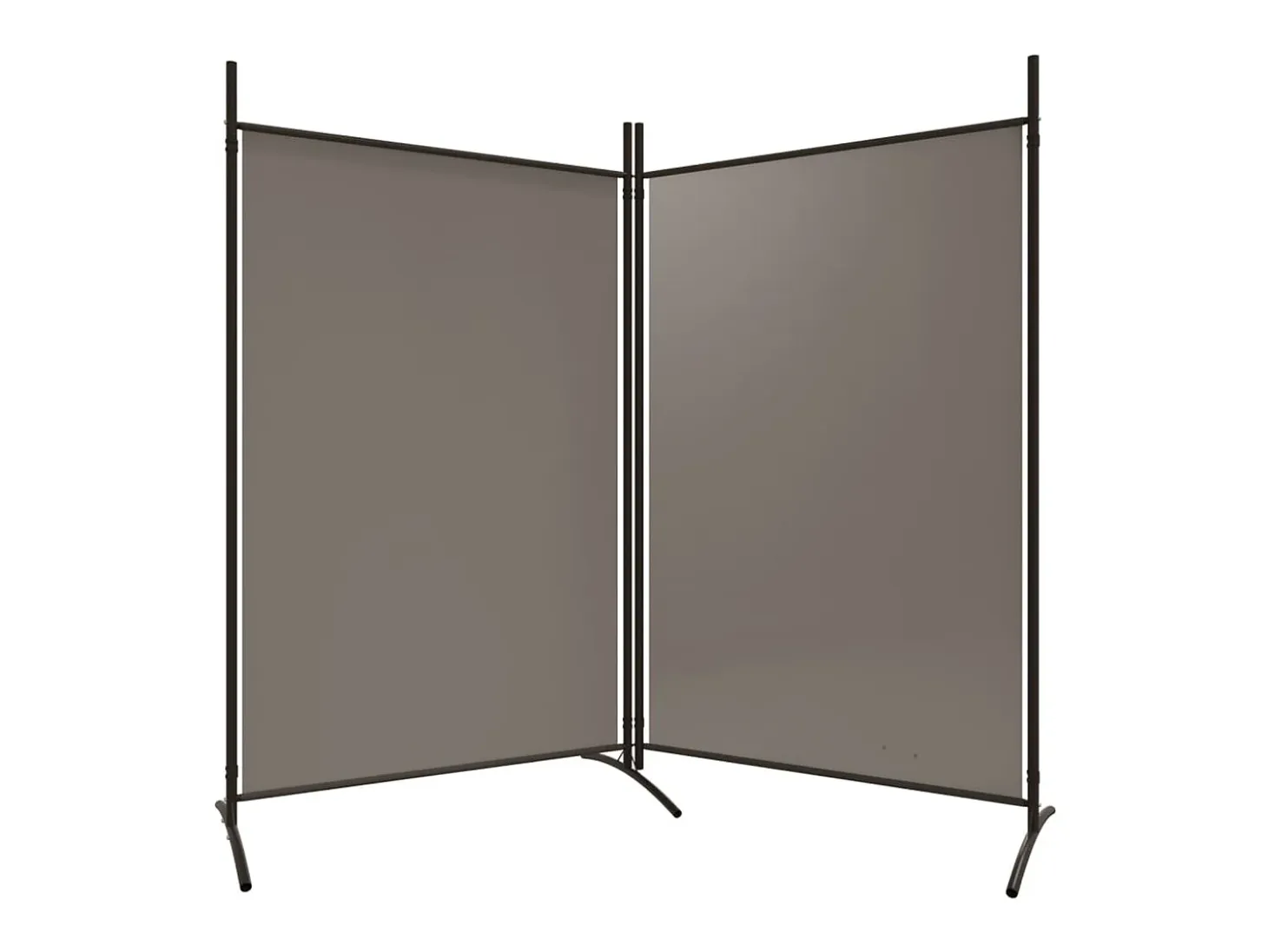Biombo divisor de 2 paneles de tela gris antracita 175x180 cm ES423676