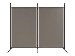 Biombo divisor de 2 paneles de tela gris antracita 175x180 cm ES423676