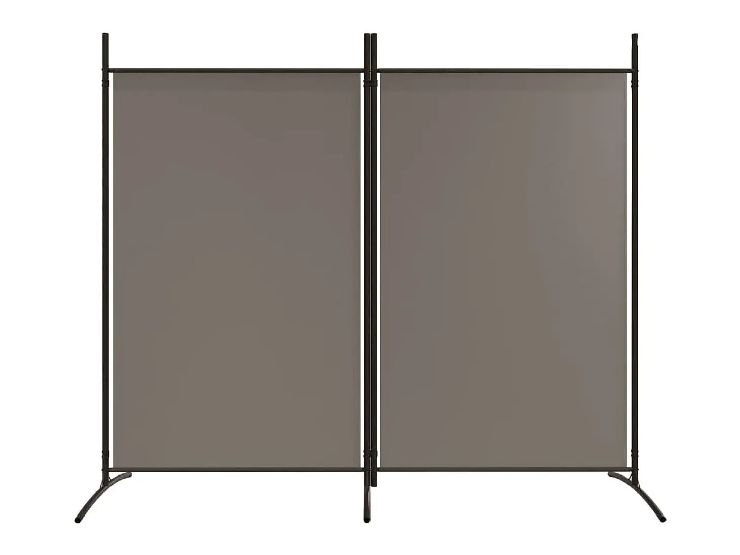 Biombo divisor de 2 paneles de tela gris antracita 175x180 cm ES423676