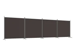 Biombo divisor de 4 paneles de tela marrón 698x180 cm ES671000