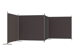 Biombo divisor de 4 paneles de tela marrón 698x180 cm ES671000