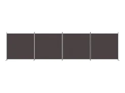 Biombo divisor de 4 paneles de tela marrón 698x180 cm ES671000