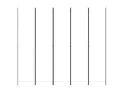 Biombo divisor de 5 paneles de tela blanco 250x220 cm ES742905