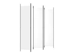 Biombo divisor de 5 paneles de tela blanco 250x220 cm ES742905