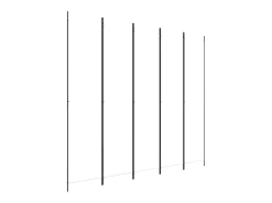Biombo divisor de 5 paneles de tela blanco 250x220 cm ES742905