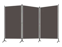 Biombo divisor de 3 paneles gris antracita 260x180 cm ES621302