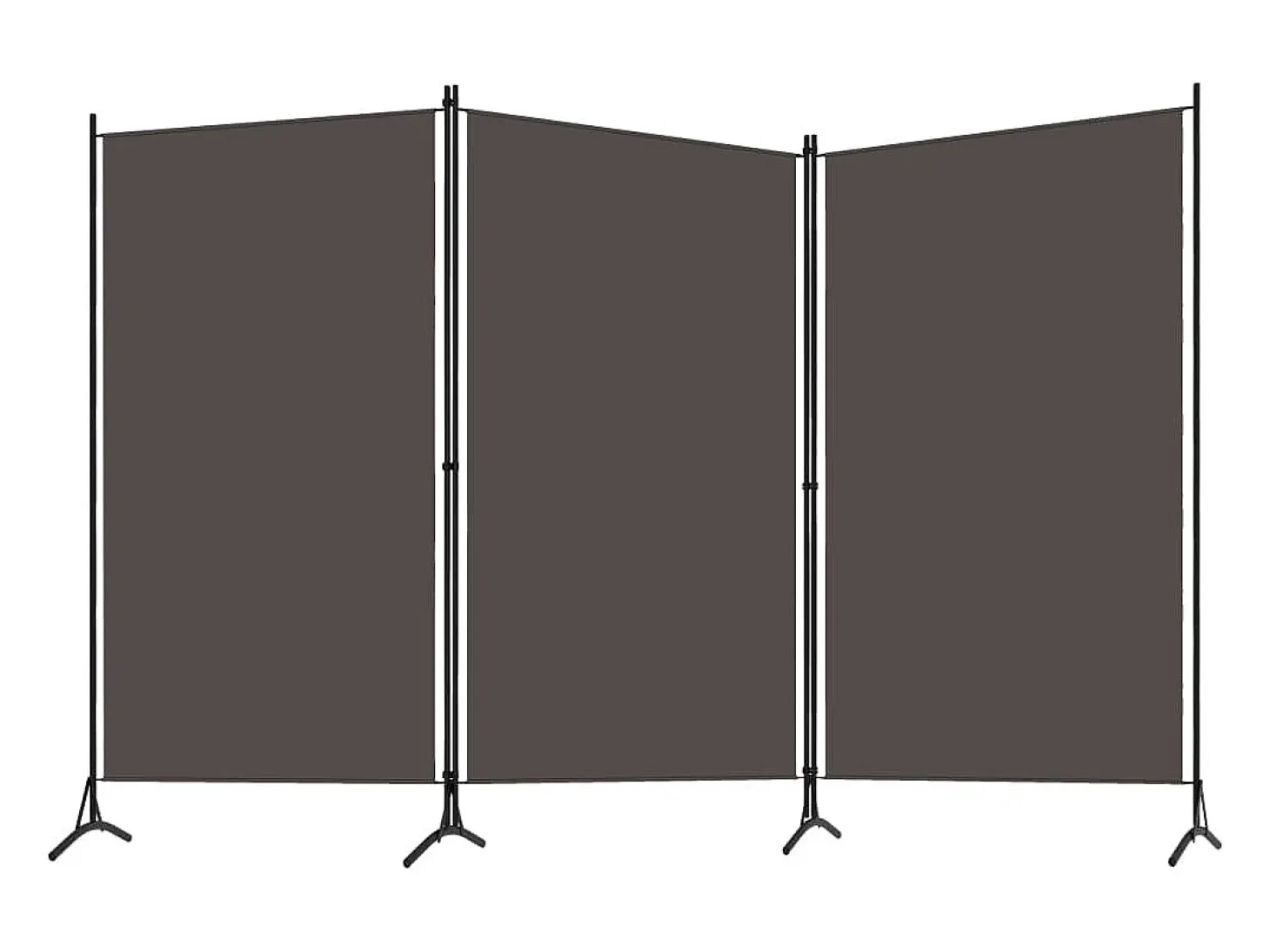 Biombo divisor de 3 paneles gris antracita 260x180 cm ES621302
