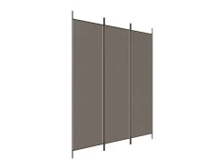 Biombo divisor de 3 paneles de tela gris antracita 150x200 cm ES181735