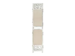 Biombo divisor de 5 paneles de tela color crema 175x165 cm ES290717