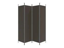 Biombo divisor de 4 paneles de tela marrón 200x200 cm ES532800
