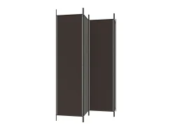 Biombo divisor de 4 paneles de tela marrón 200x200 cm ES532800