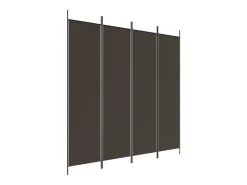 Biombo divisor de 4 paneles de tela marrón 200x200 cm ES532800