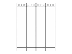 Biombo divisor de 4 paneles de tela blanco 160x200 cm ES377971