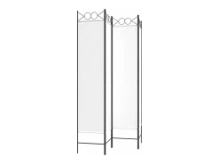Biombo divisor de 4 paneles de tela blanco 160x200 cm ES377971