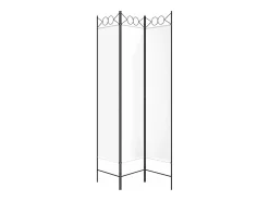 Biombo divisor de 3 paneles de tela blanco 120x200 cm ES567724