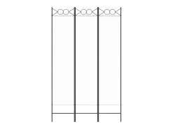 Biombo divisor de 3 paneles de tela blanco 120x200 cm ES567724