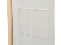 Biombo divisor de 3 paneles de tela color crema 120x170x4 cm ES844102