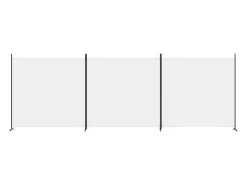 Biombo divisor de 3 paneles de tela blanco 525x180 cm ES320703