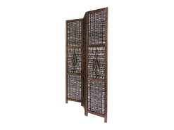 Biombo divisor de ambiente 170x120x2 cm panel divisor de madera marrón