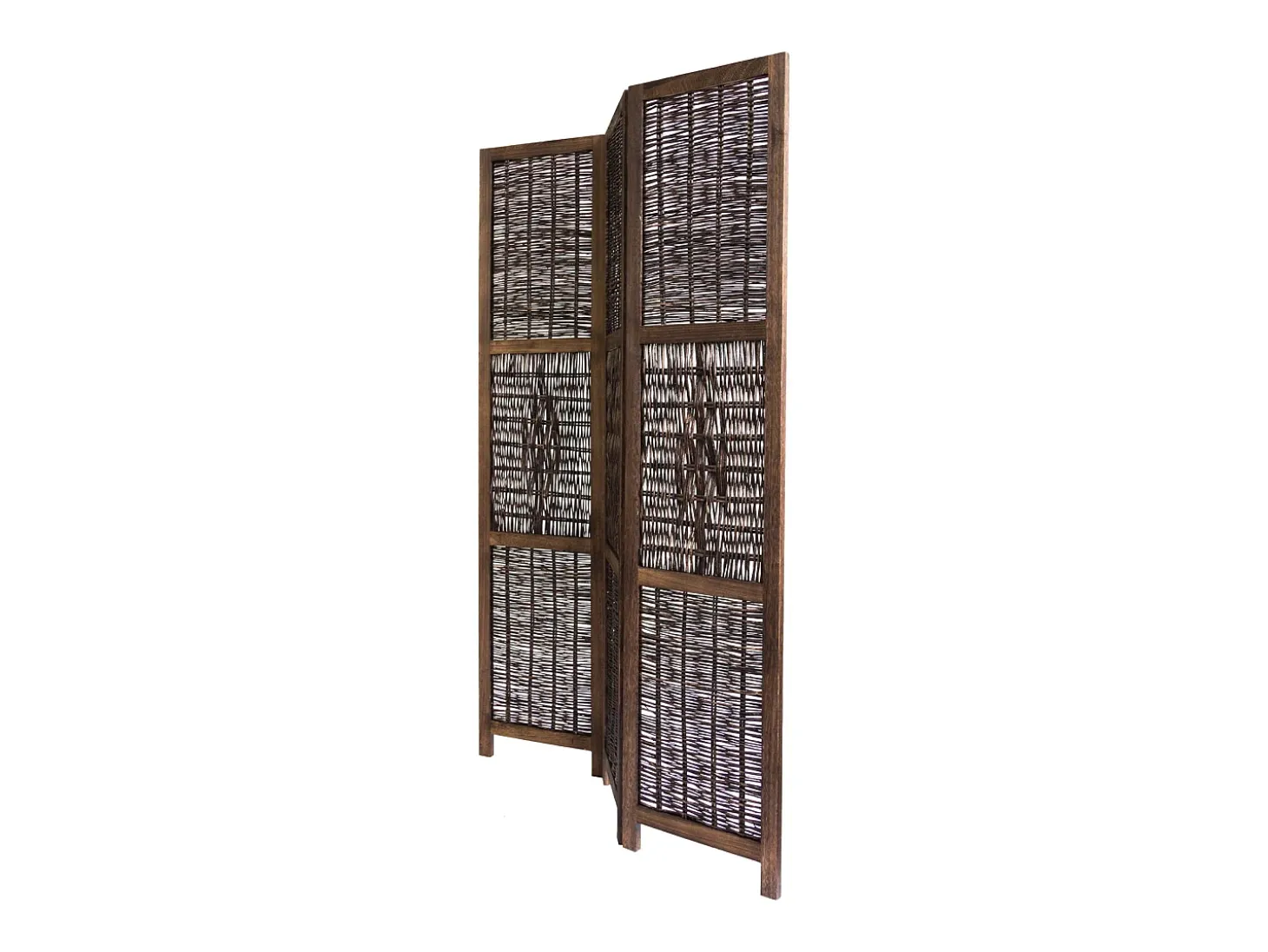 Biombo divisor de ambiente 170x120x2 cm panel divisor de madera marrón