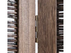 Biombo divisor de ambiente 170x120x2 cm panel divisor de madera marrón